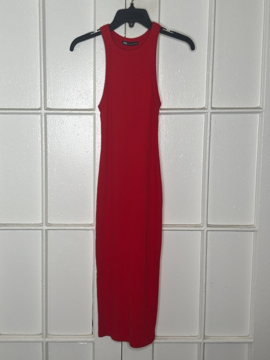 Zara Dresses & Skirts - Zara Red Ribbed Tank Maxi Dress
